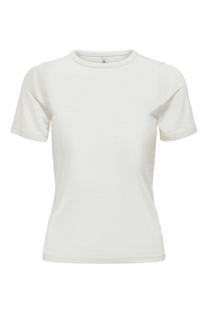 Only - Onlelli S/S Rib Top - 4941176 Cloud Dancer