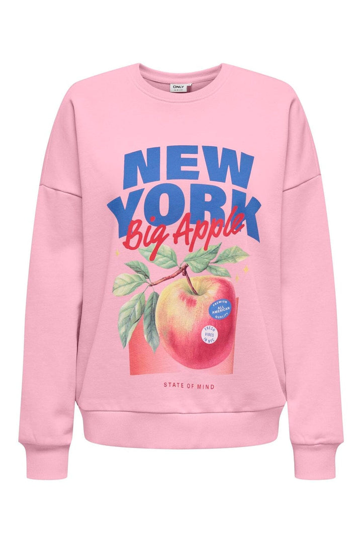 Only - Onlelo L/S Print Box Swt - 5012620 Romance Rose New York