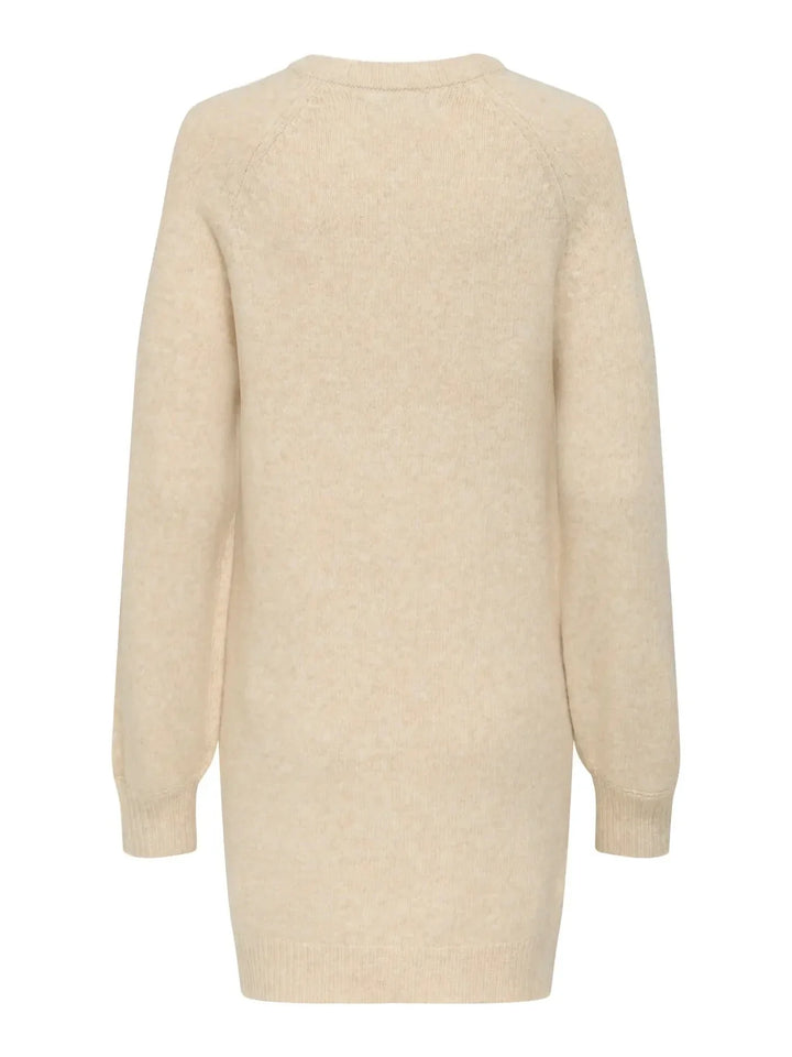 Only - Onlemma Life Ls Button Onec Dress Cc Knt - 4853470 Pumice Stone Melange/Gold Button Kjoler 