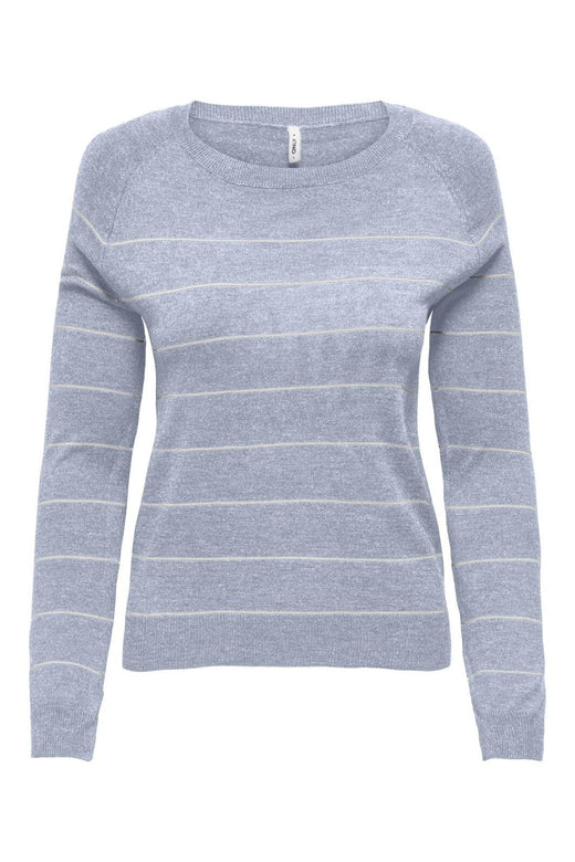 Only - Onlemmi Ls Raglan O-Neck Cc Knt - 4981391 Soft Chambray Mel/Cloud Dancer/Wide