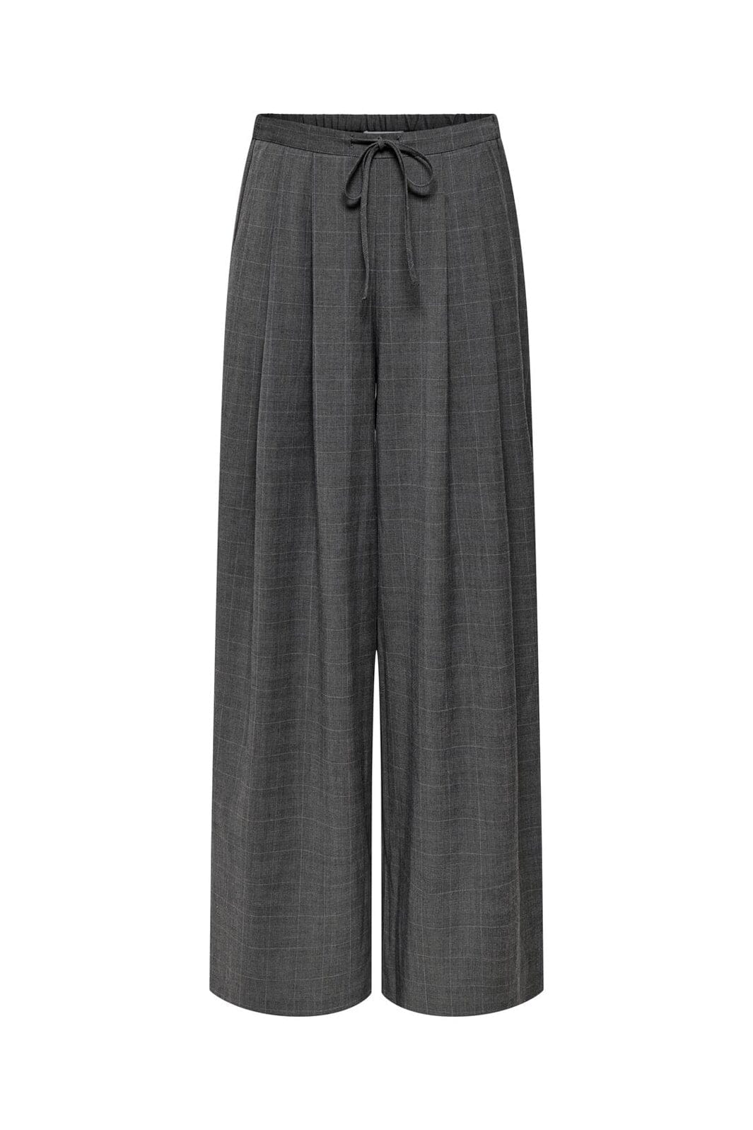 Only - Onlenia X-Wide Check Pant Cc Tlr - 5045078 Dark Grey Melange