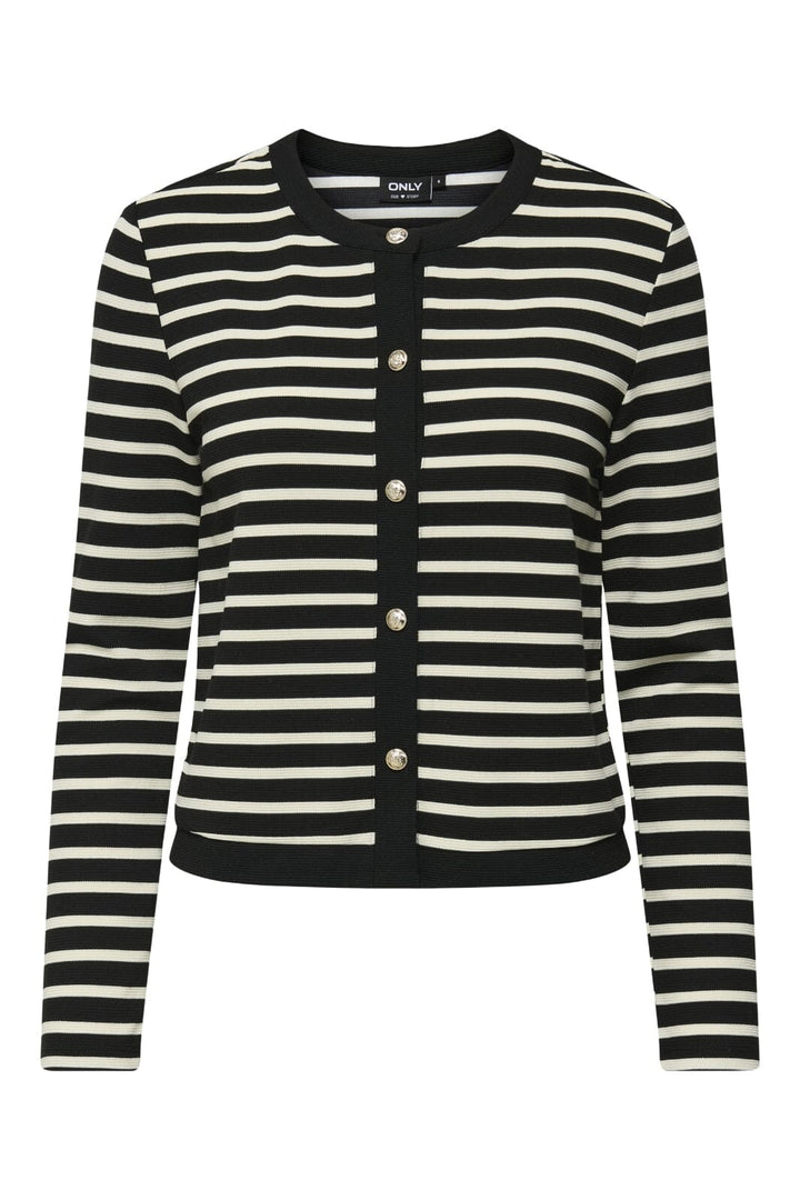 Only - Onlfabiola L/S Cardigan Ub Cc Swt - 4909811 Black Cloud Dancer