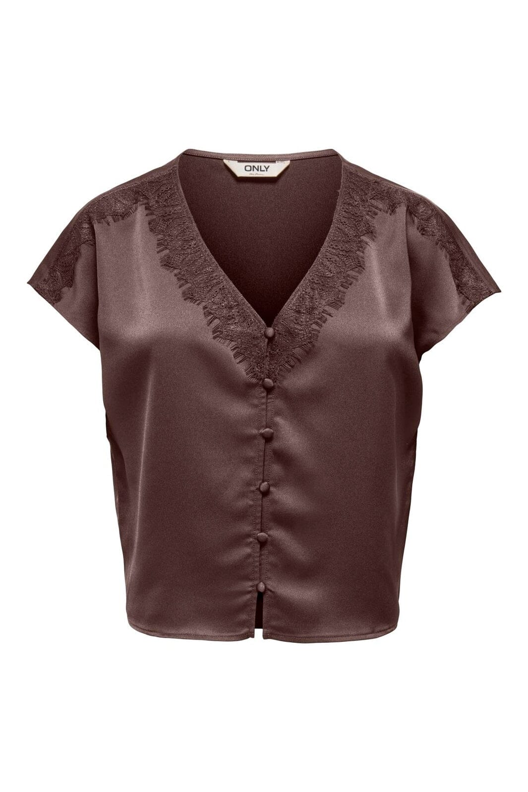Only - Onlfaraya S/L Button Lace Satin Top - 5092353 Shopping Bag