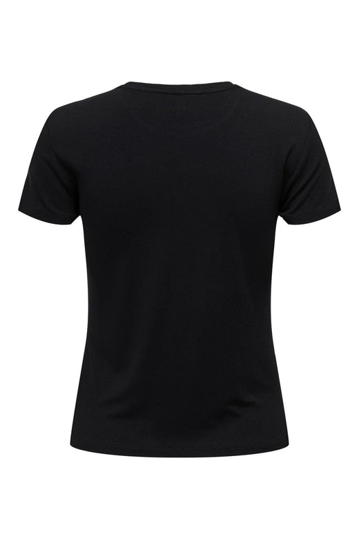 Only - Onlfelina S/S O-Neck Top - 4658999 Black