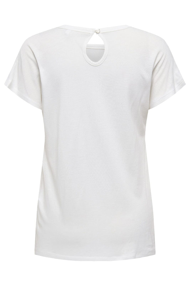 Only - Onlflora Reg S/S Art Foil Top Box - 4840294 Cloud Dancer Atmosphere