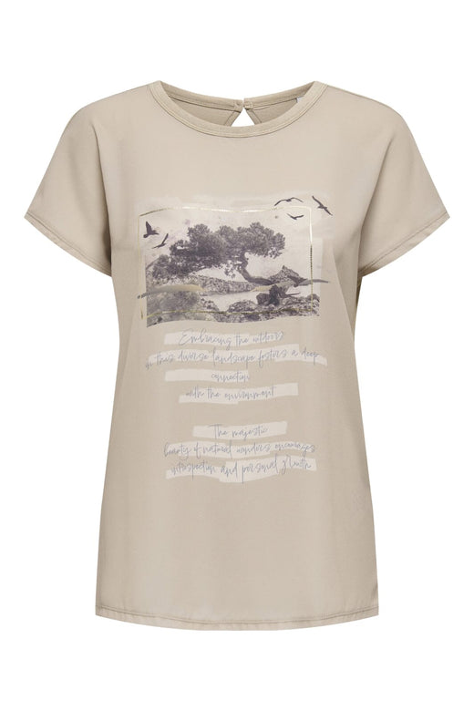 Only - Onlflora Reg S/S Art Foil Top Box - 4840295 Humus Landscape