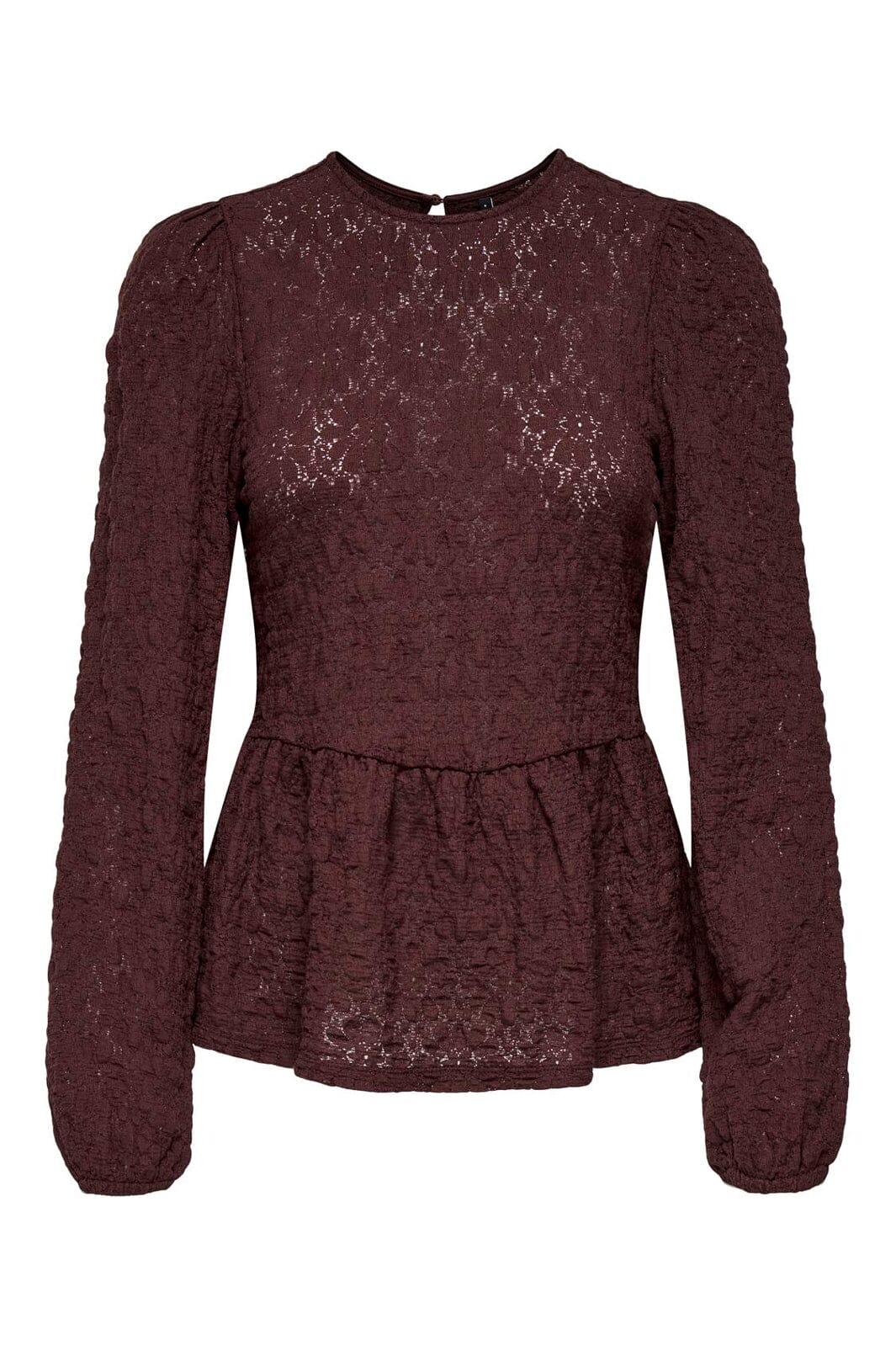 Only - Onlgiavanna L/S Peplum Top - 4915823 Decadent Chocolate