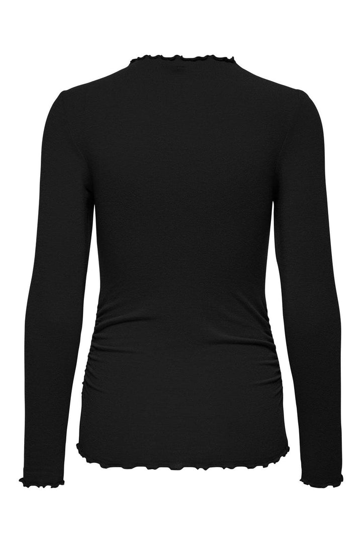 Only - Onlglamour L/S Mockneck Ruching Top - 4928505 Black