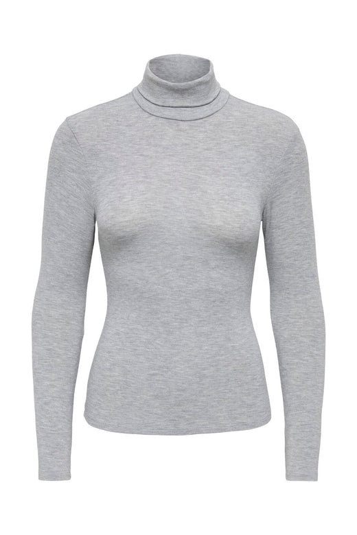 Only - Onlglamour L/S Roll-Neck Top - 5090760 Light Grey Melange