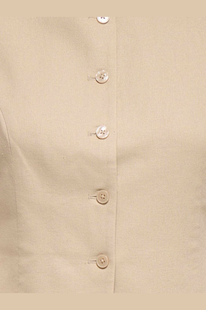 Only - Onlgoa S/L Linen Bl Waistcoat Cc Tlr - 4942123 Oxford Tan