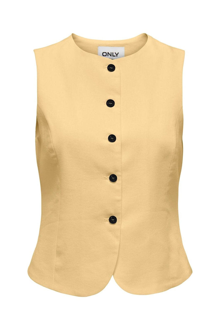Only - Onlgoa S/L Linen Bl Waistcoat Cc Tlr - 4984923 Sunlight