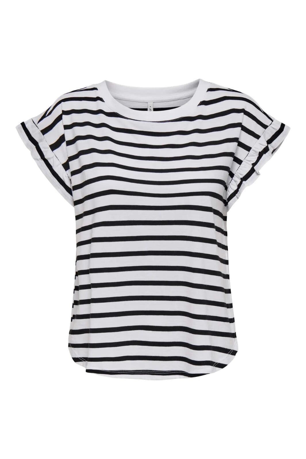 Only - Onlgrape S/S Frill O-Neck Top - 4740065 Bright White Black