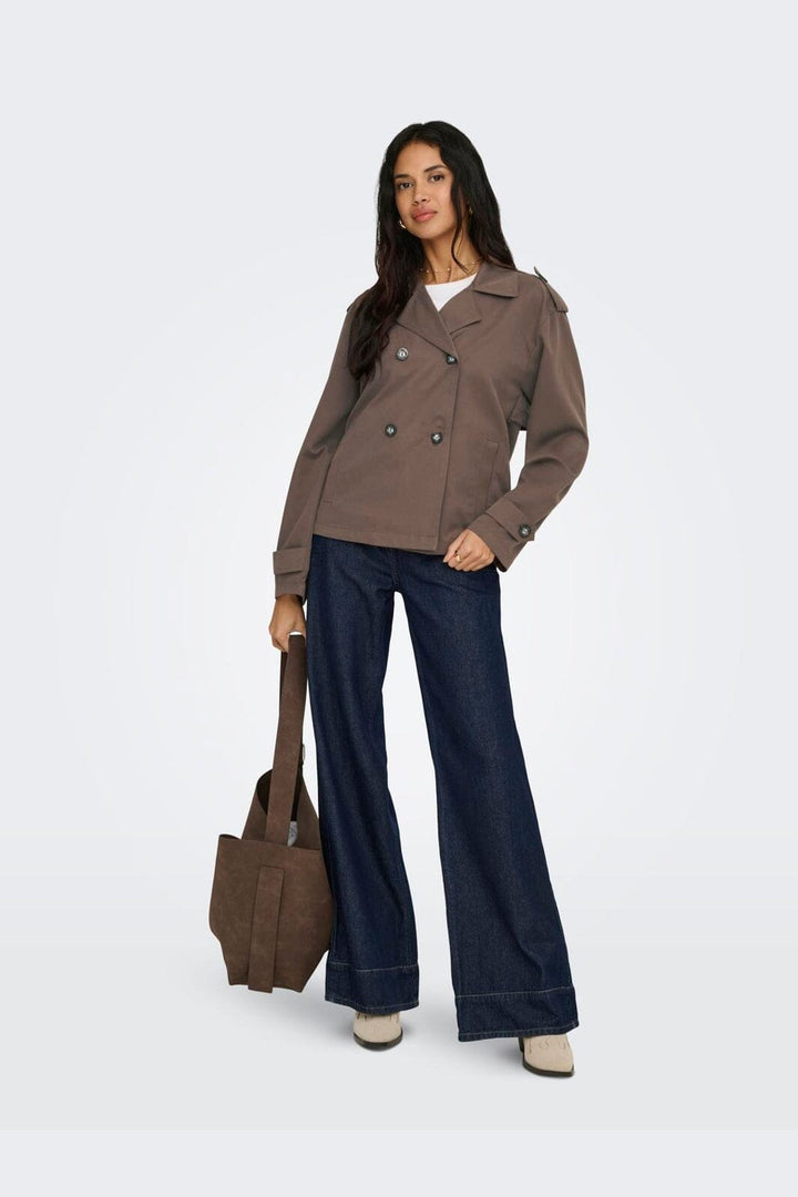 Only - Onlhannah Short Life Trenchcoat - 4986831 Chocolate Martini
