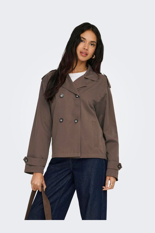 Only - Onlhannah Short Life Trenchcoat - 4986831 Chocolate Martini