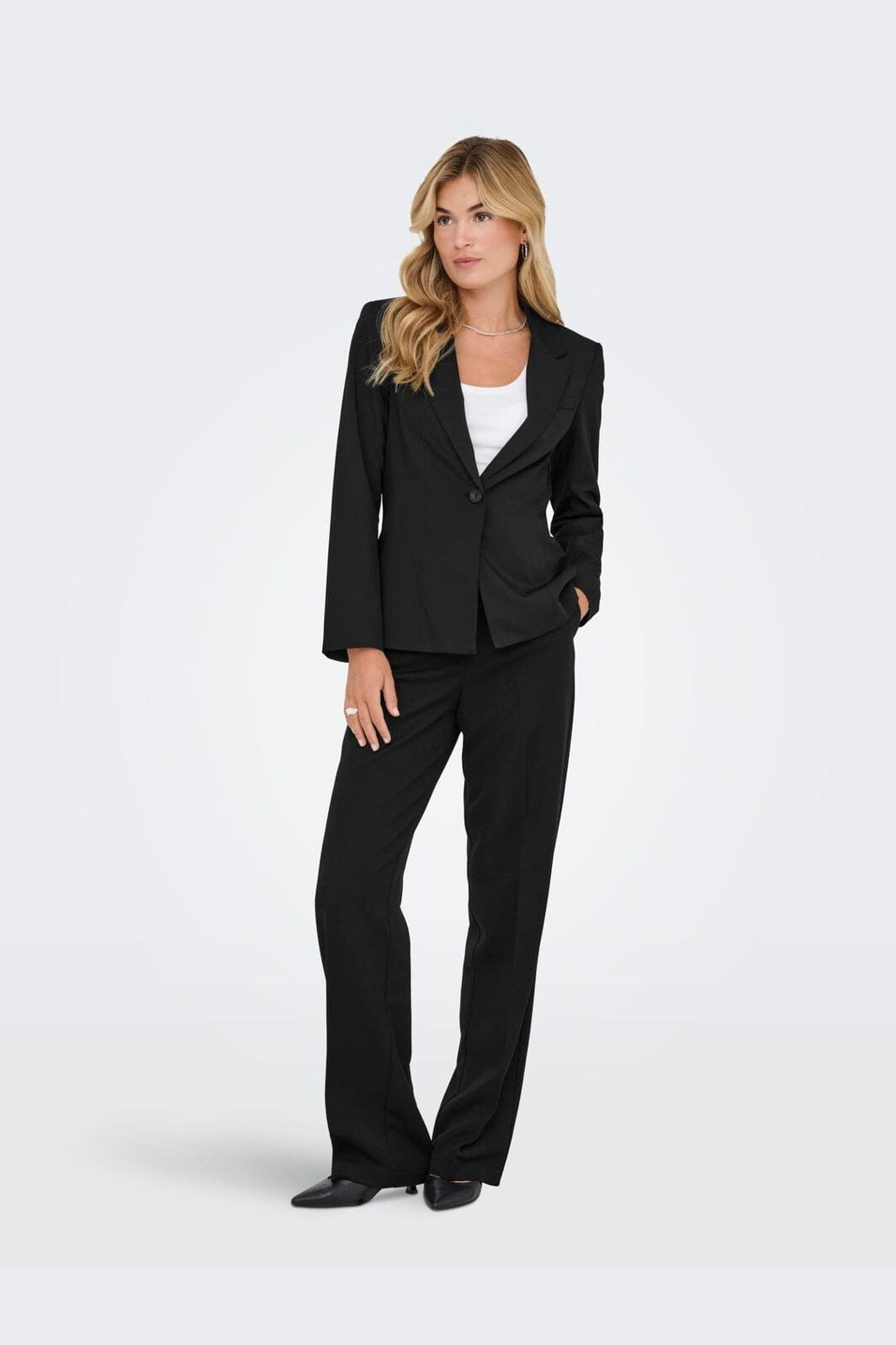 Only - Onlhattie-Lana W Mel Pant Tlr - 4757928 Black