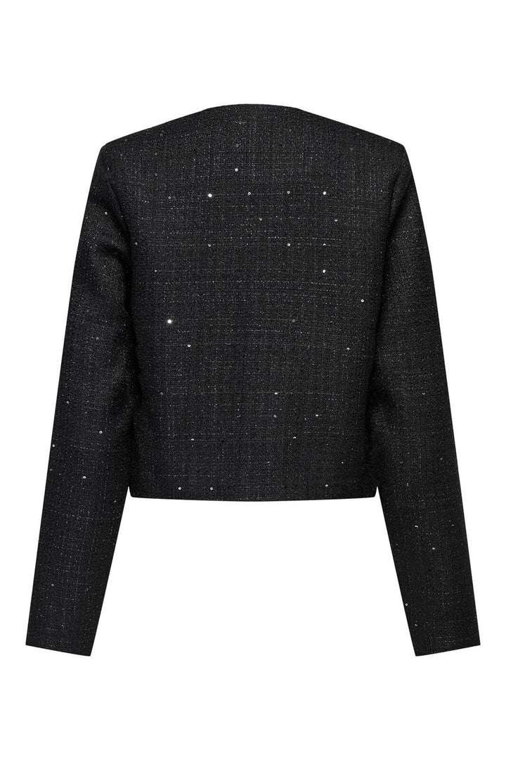 Only - Onlinda Life L/S Seq Boucle Jacket Tlr - 4857589 Black Sequin