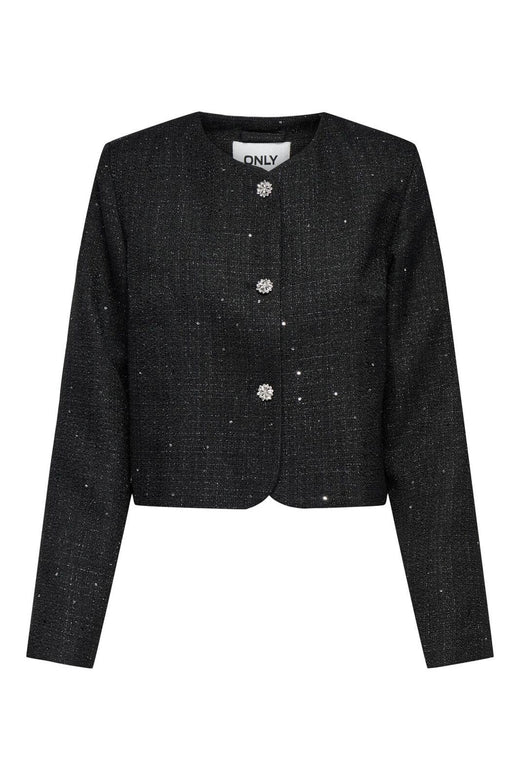 Only - Onlinda Life L/S Seq Boucle Jacket Tlr - 4857589 Black Sequin