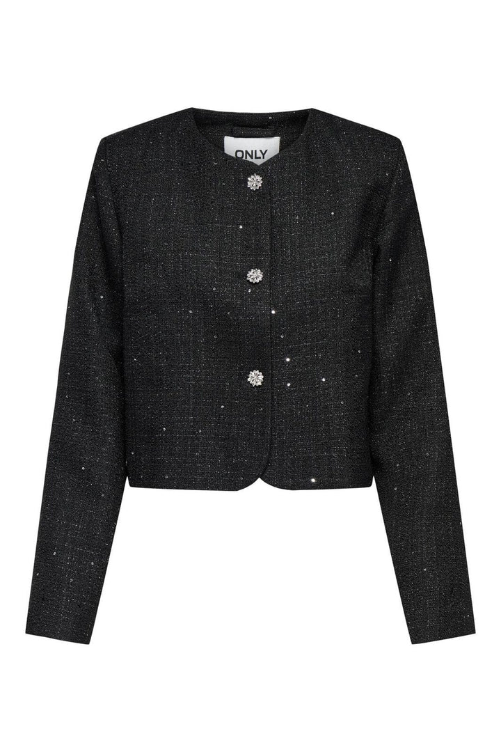Only - Onlinda Life L/S Seq Boucle Jacket Tlr - 4857589 Black Sequin