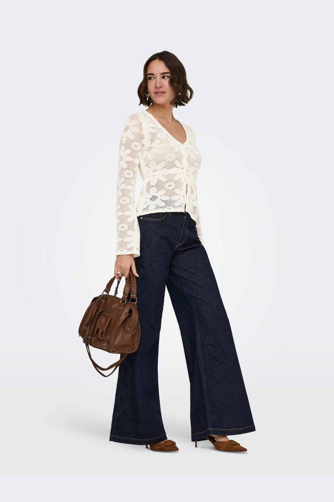 Only - Onlisabel Life Ls Fitted Cardigan Cc Knt - 4972383 Birch Dtm Button