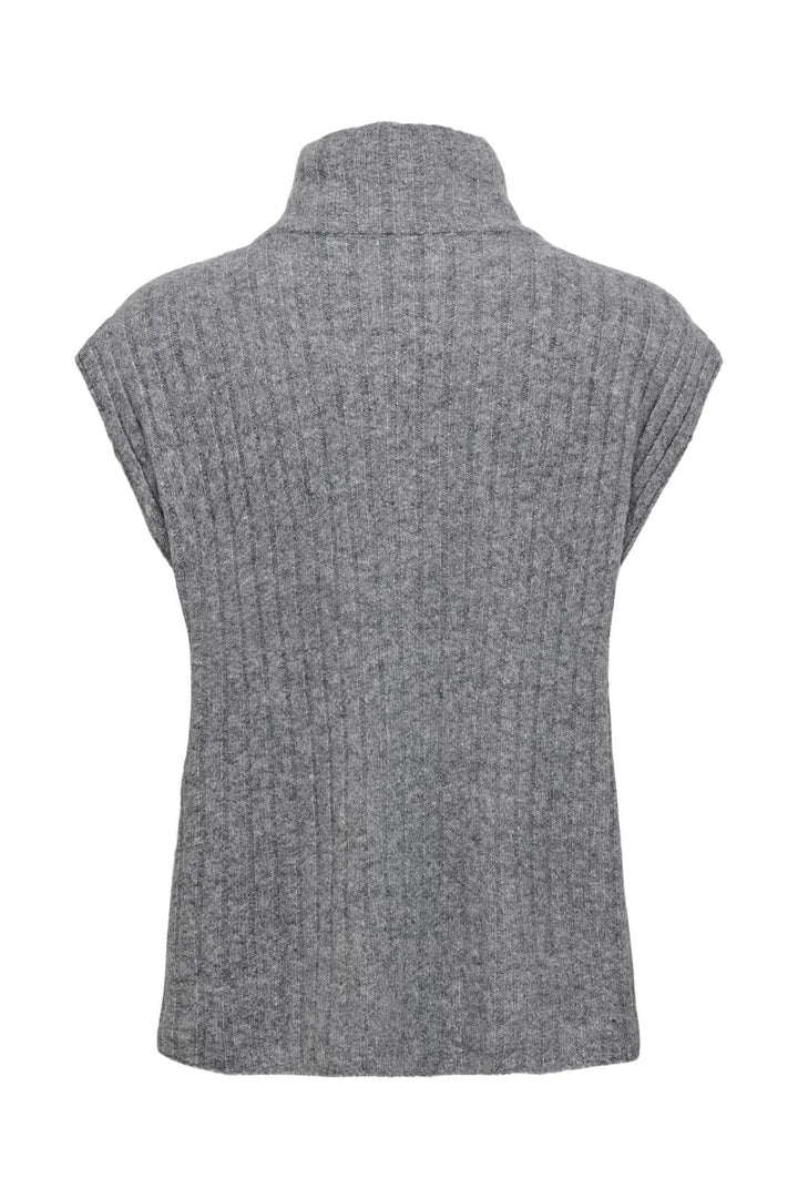 Only - Onljeanett Life Sl Rib Highneck Cc Knt - 4774533 Medium Grey Melange