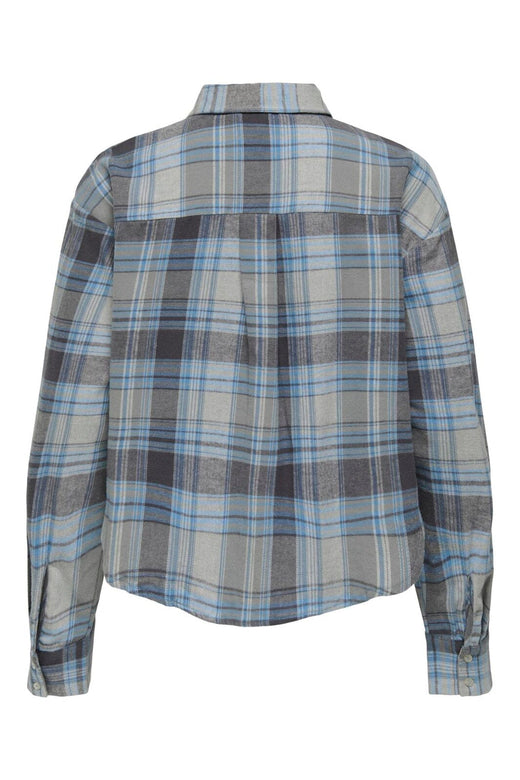 Only - Onljilda Ls Check Shirt - 4866511 Light Grey Melange W. Quiet Harbor + Odyssey Grey