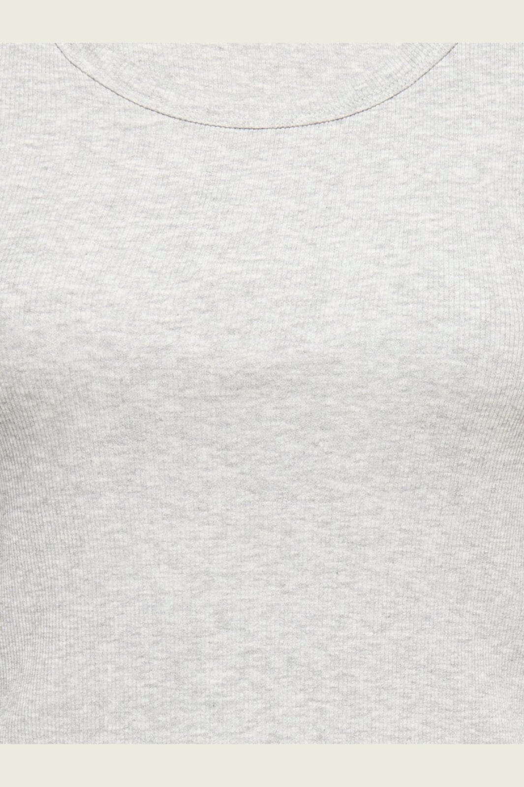 Only - Onljilli L/S O-Neck Double Top - 5122730 Light Grey Melange