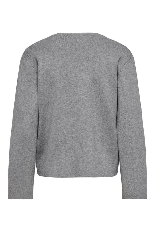 Only - Onljing Ls Vneck One Button Cardi Knt - 5088616 Medium Grey Melange Gold Button