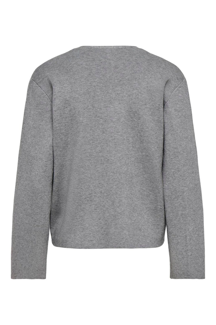 Only - Onljing Ls Vneck One Button Cardi Knt - 5088616 Medium Grey Melange Gold Button