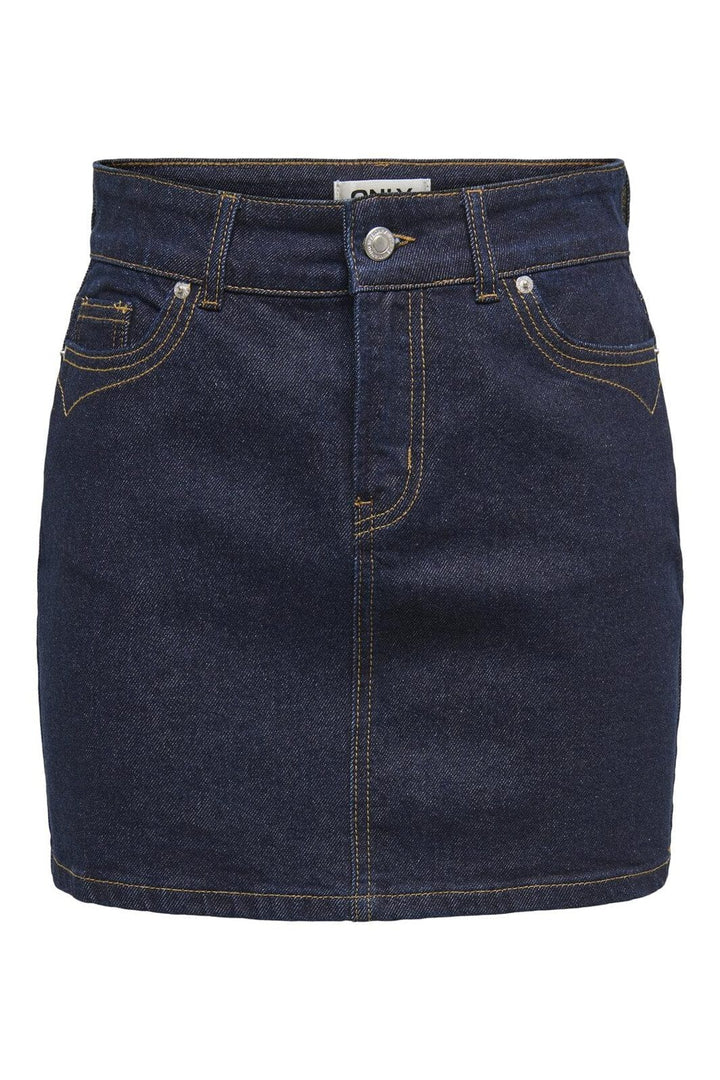 Only - Onljuicy Western Short Skirt Mae - 4801356 Dark Blue Denim Rinse