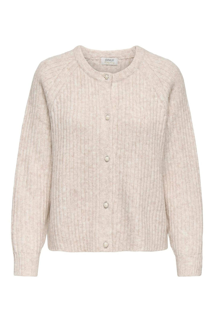 Only - Onlkalibu L/S Cardigan Knt - 4981918 Ecru Melange