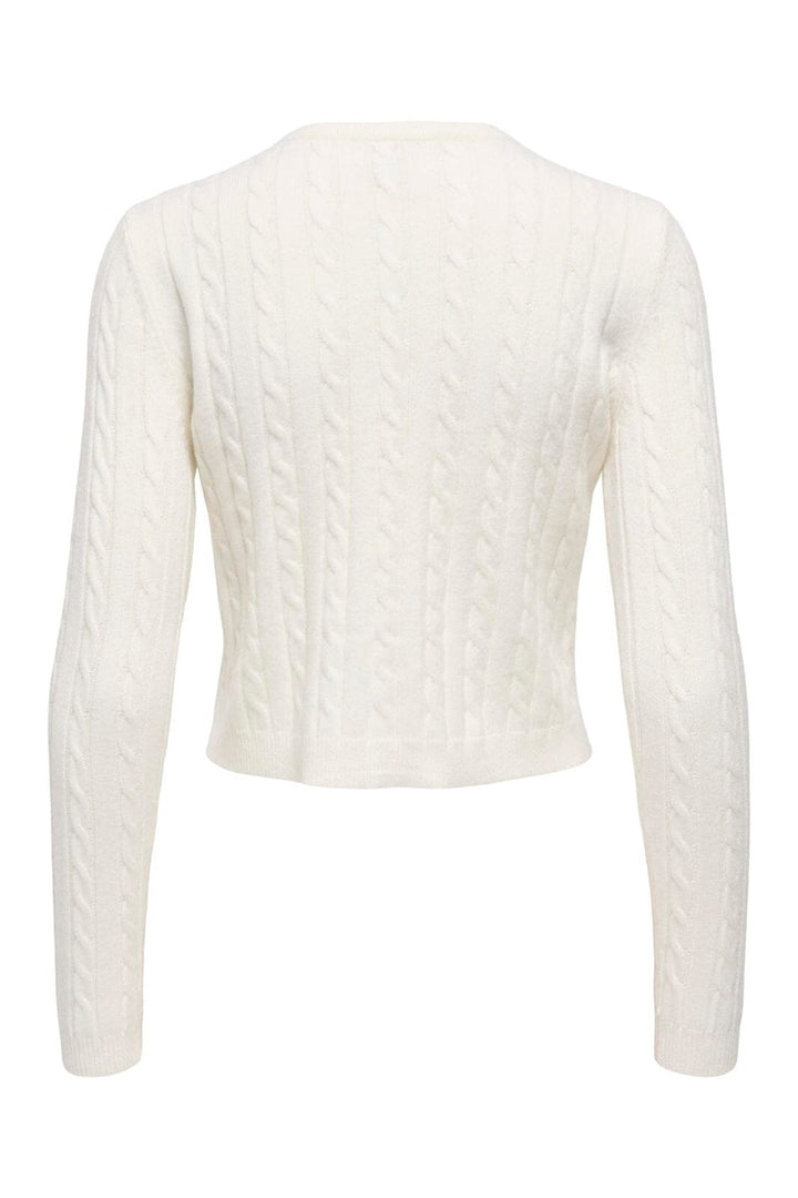 Only - Onlkatia Ls Cable Button Cardigan Cc Knt - 4959314 Baby'S Breath True Red Heart Emb/Dtm Button