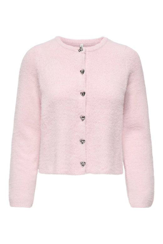 Only - Onlkerry Ls Button Cardigan Cc Knt - 5059034 Pale Lilac Silver Heart Button