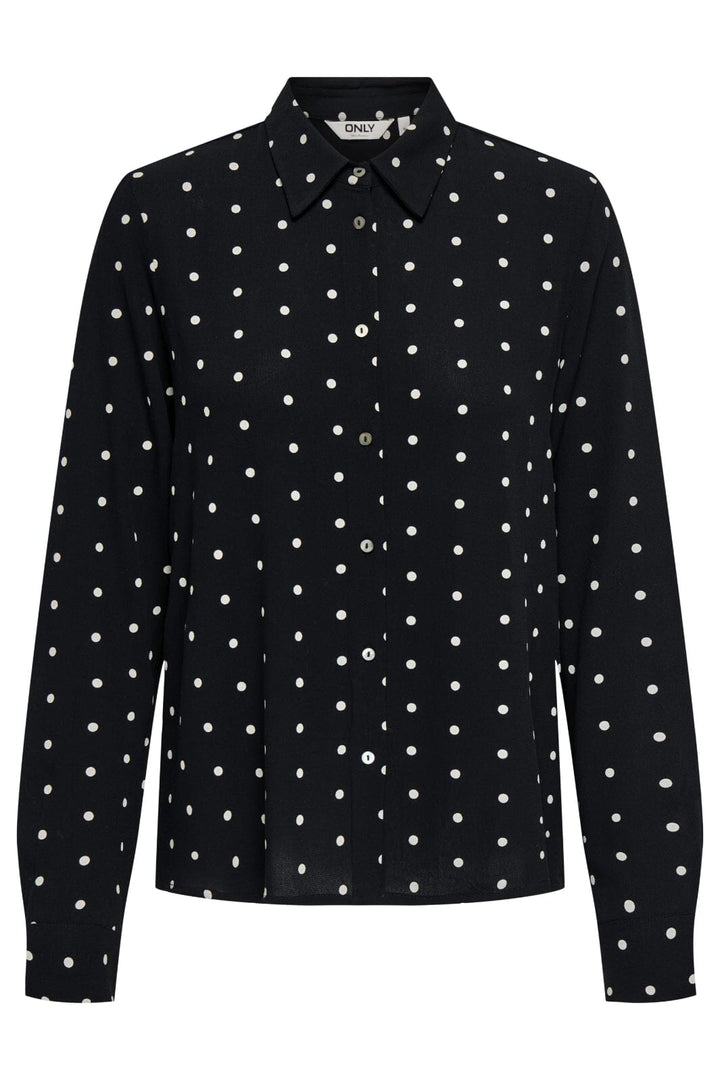 Only - Onlkeshav L/S Shirt - 4959205 Black Dots Skjorter 