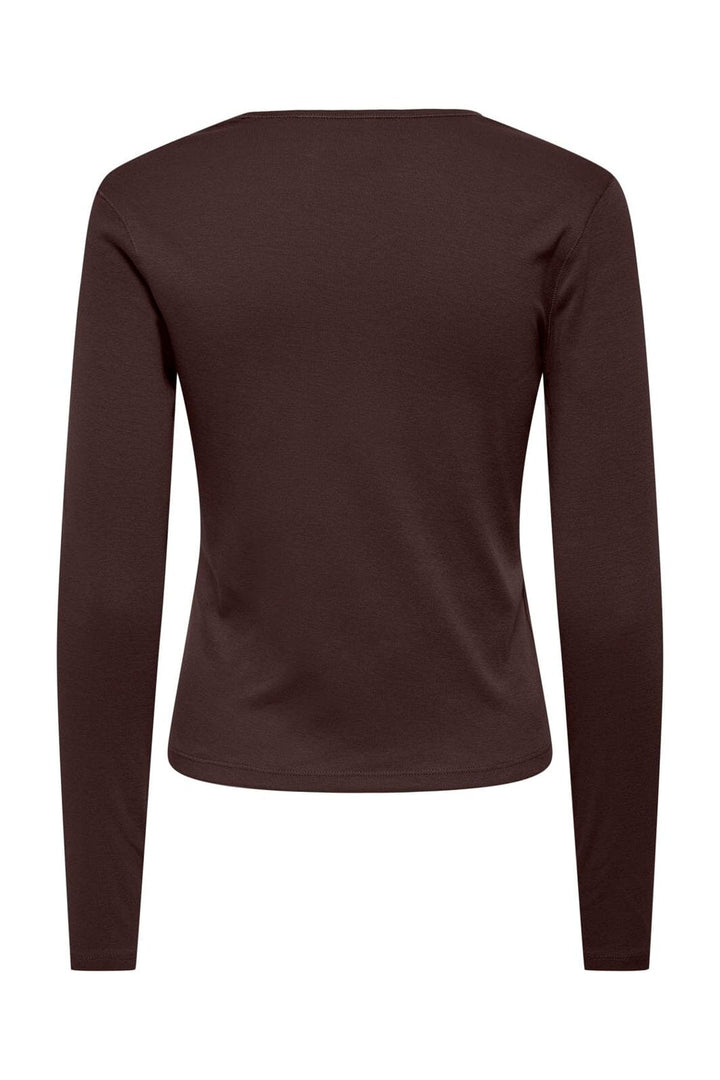 Only - Onlkira L/S V-Neck Top - 5138852 Coffee Bean