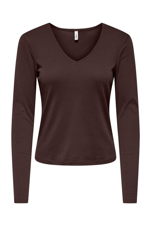 Only - Onlkira L/S V-Neck Top - 5138852 Coffee Bean