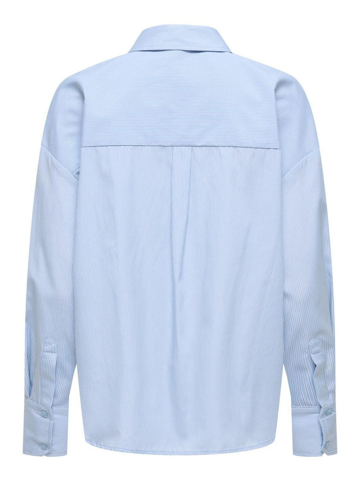 Only - Onlkiri Ls Shirt Ox - 4981574 Cloud Dancer W. Delicate Blue