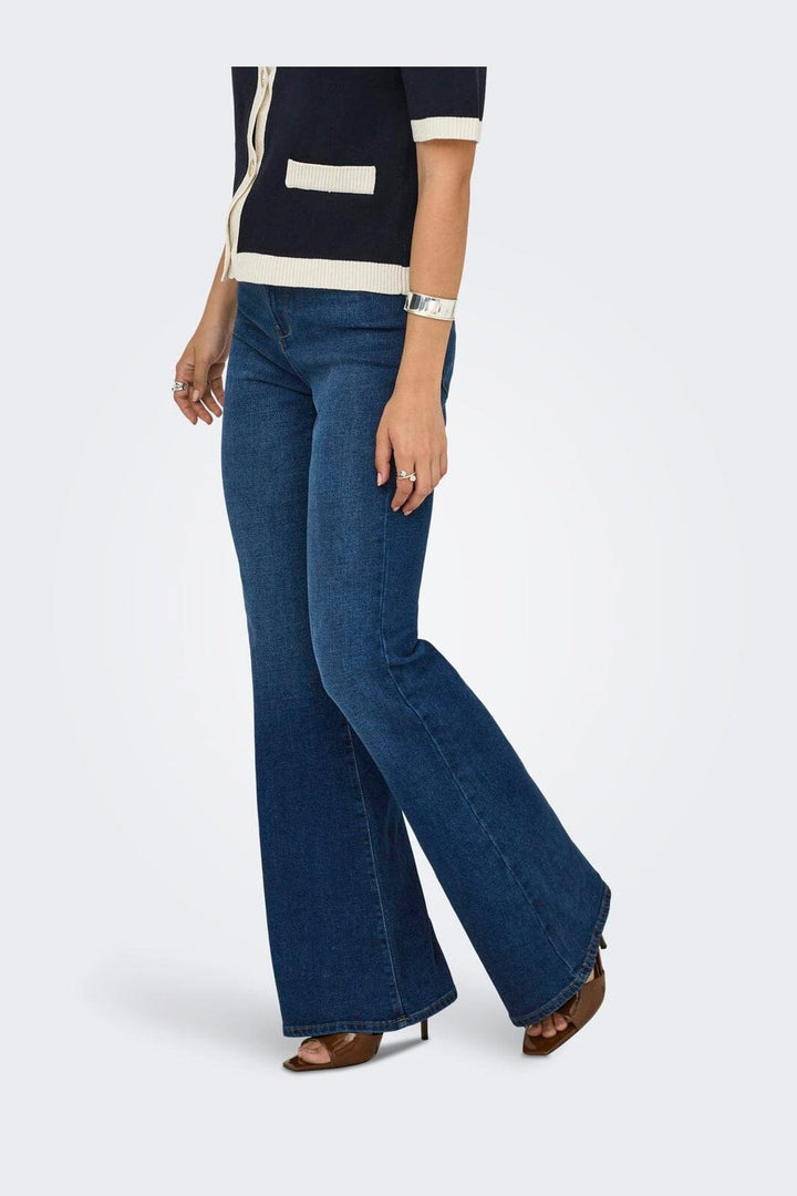 Only - Onllana Retro Flared Box - 4893231 Medium Blue Denim