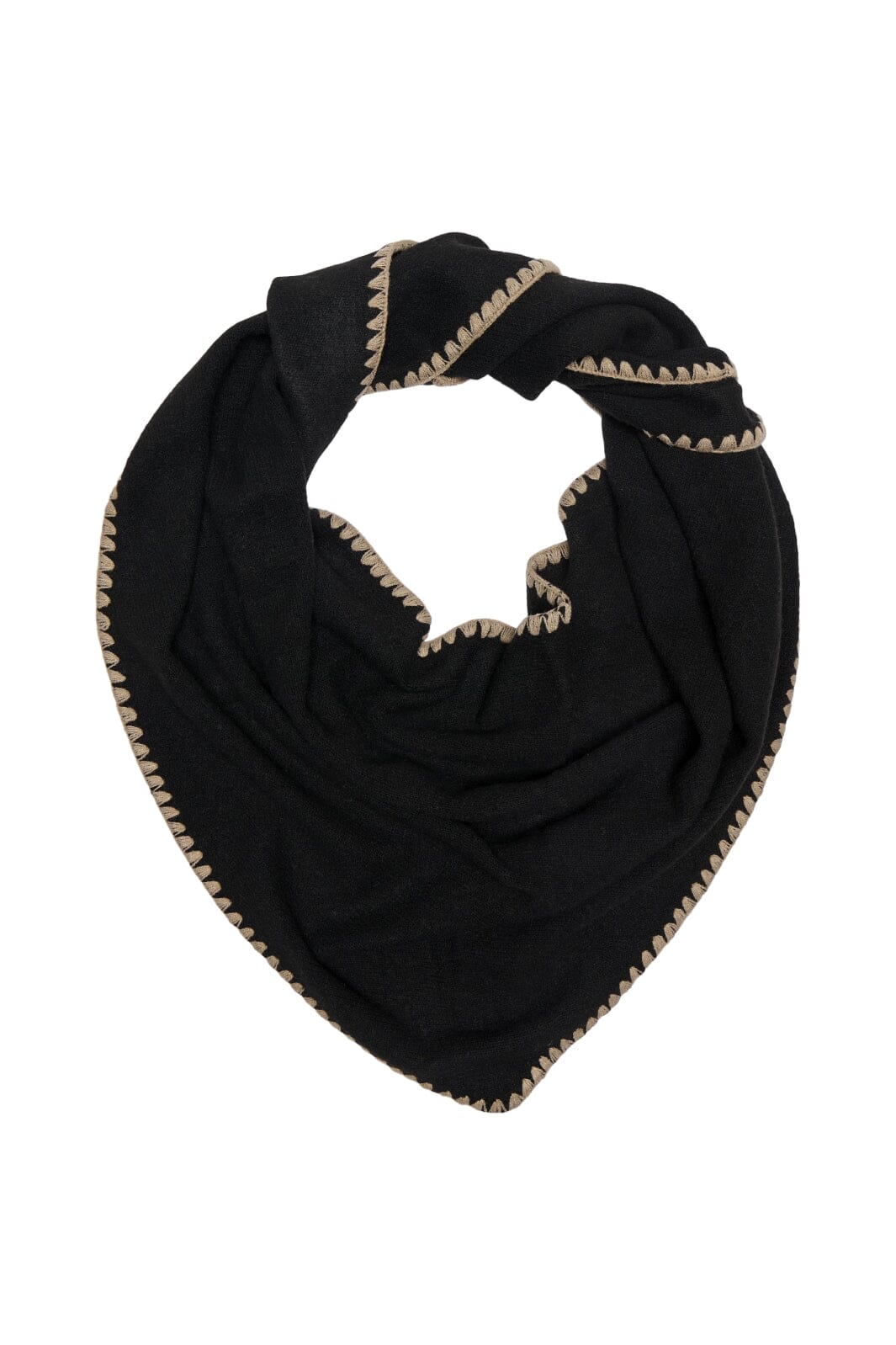 Only - Onllea Life Embroidery Scarf Acc - 4779764 Black Nomad Stitches Tørklæder 