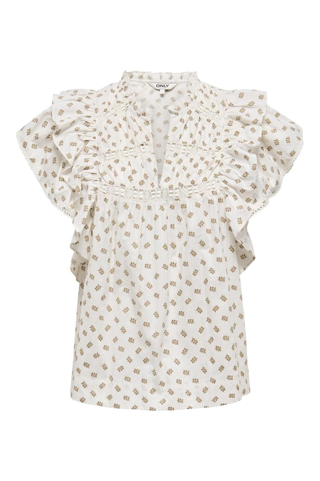 Only - Onllele Capsl Frill Top 15352500 - 4852829 - Cloud Dancer Kelp Flower