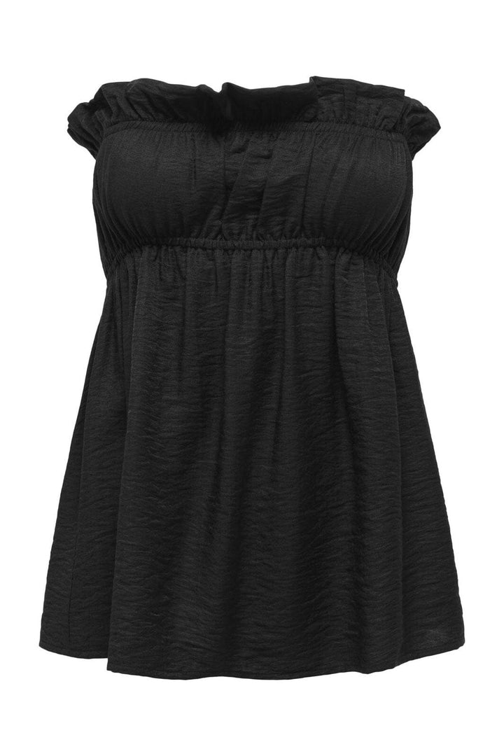 Only - Onllino Ruffle Bandeau Top Ox - 4938574 Black