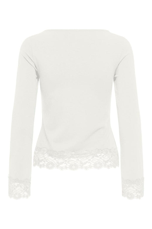 Only - Onllive Love L/S O-Neck Lace Top - 5130879 Cloud Dancer Dtm Lace
