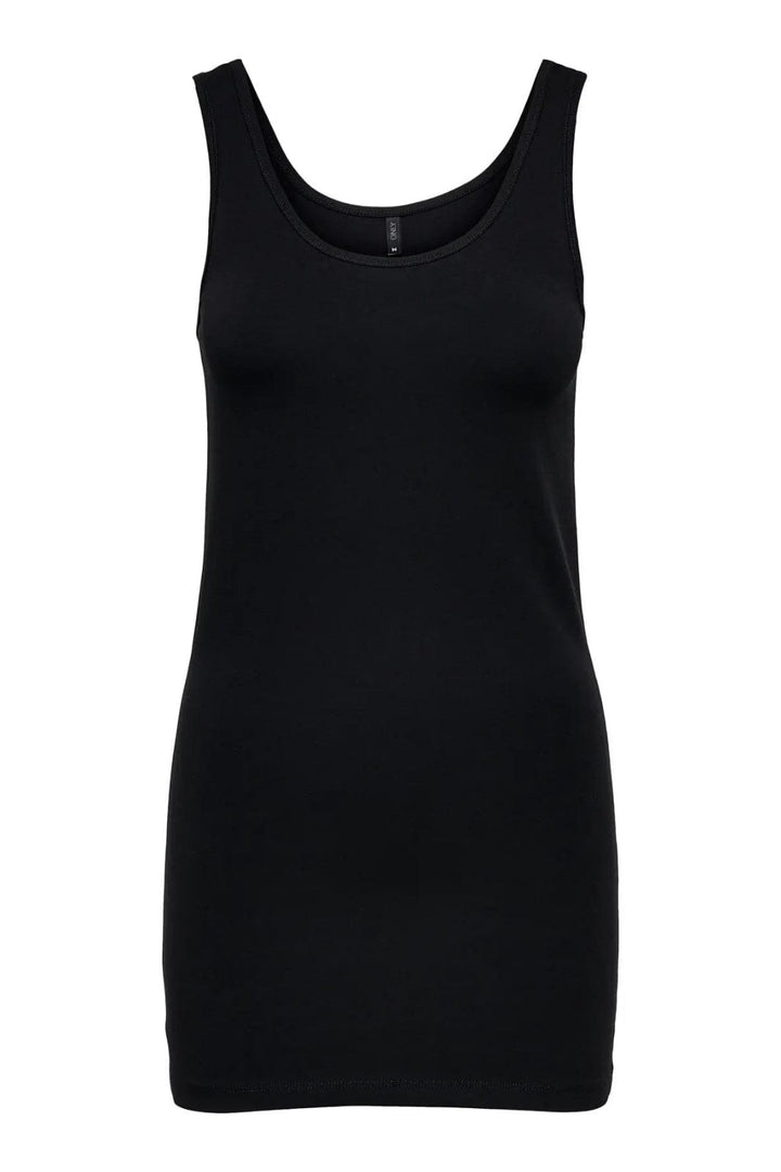 Only - Onllive Love S/L Long Tank Top - 1201446 Black