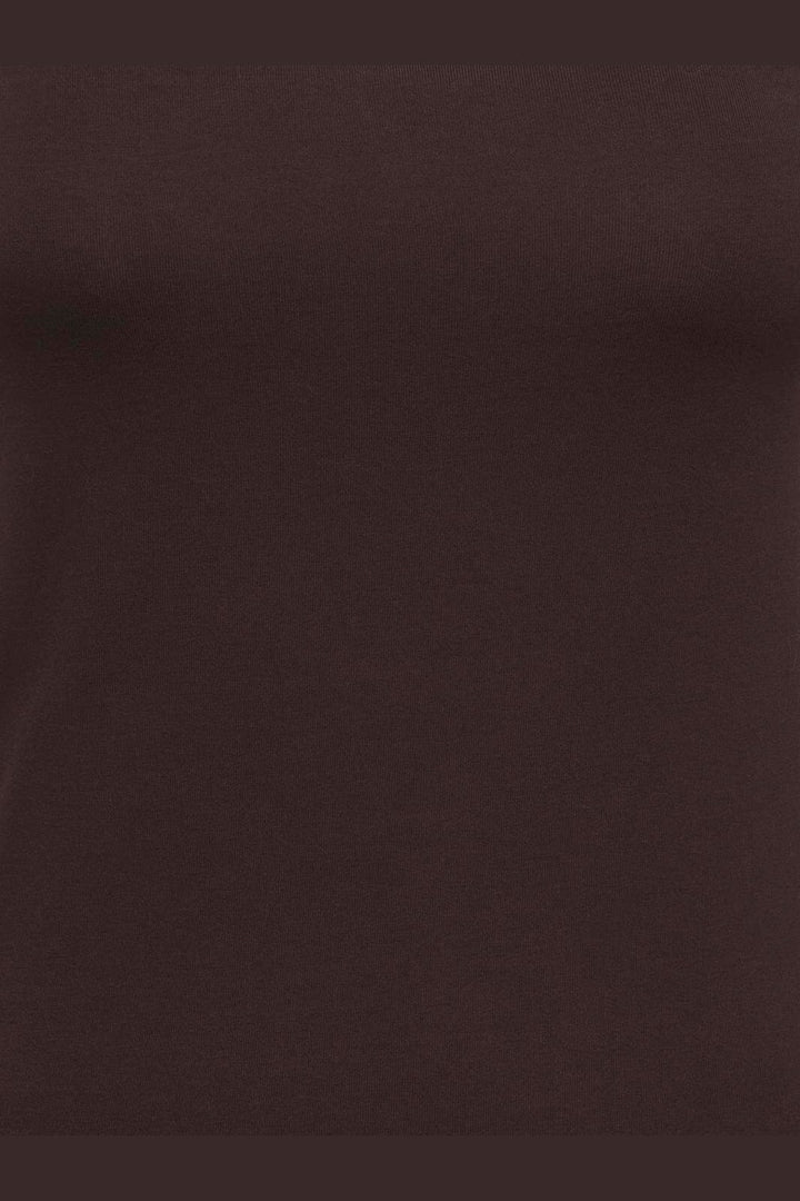 Only - Onllive Love S/L Tank Top Lace Detail - 5194535 Chocolate Torte Tone In Tone Lace