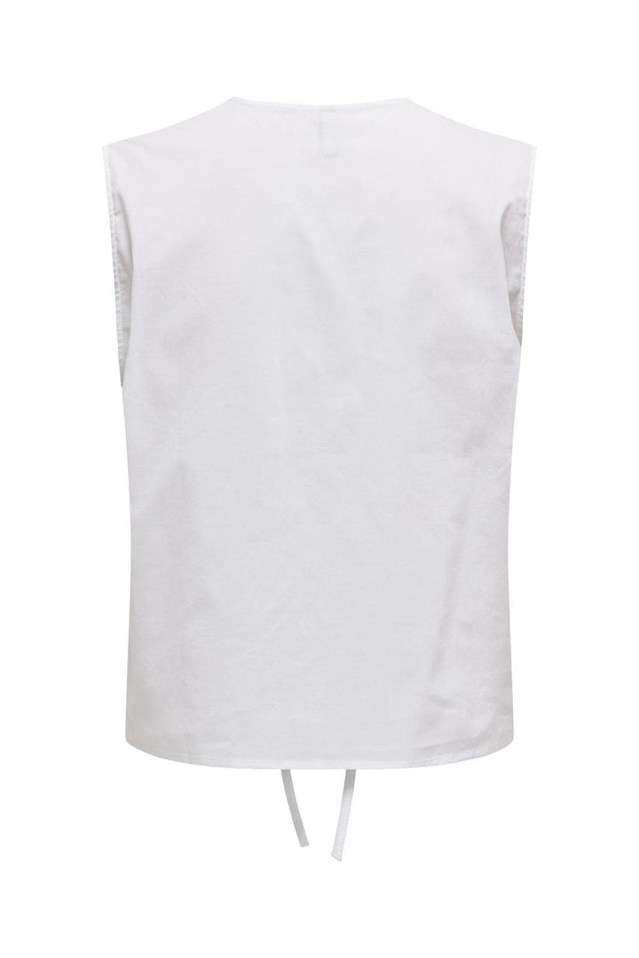 Only - Onllou Life Emb S/L Tie Vest - 4738167 Bright White