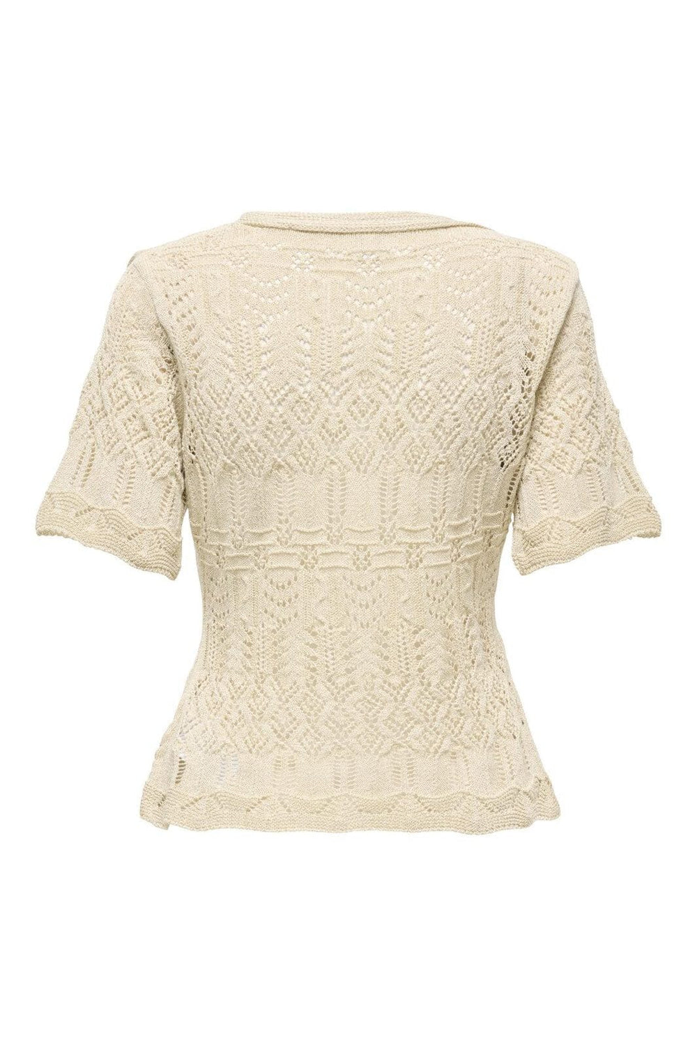 Only - Onllovely Ss Glitter Button Top Knt - 4915647 Cloud Dancer Gold