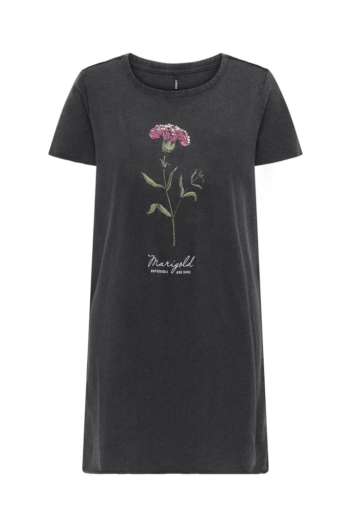 Only - Onllucy Life Dress S/S 15232549 - 4794998 - Black Marigold Pink