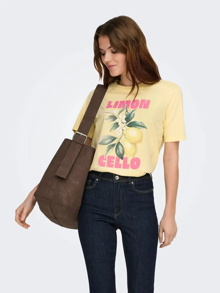 Only - Onllucy Life Monja Ss Top - 4962717 Sunlight Limoncello T-shirts 