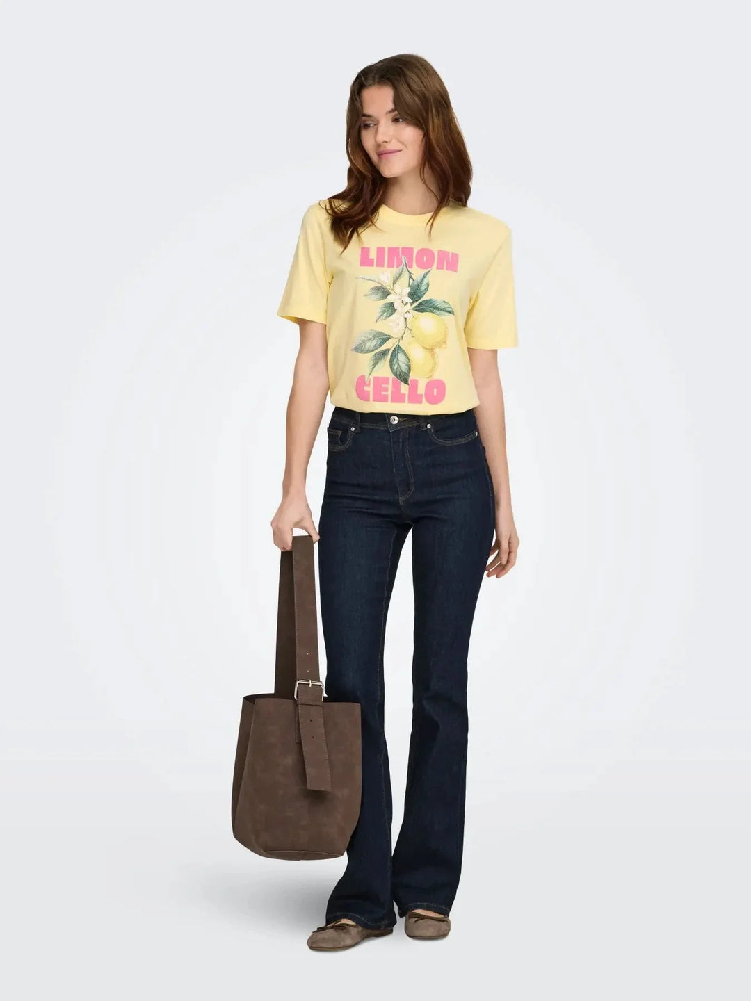 Only - Onllucy Life Monja Ss Top - 4962717 Sunlight Limoncello T-shirts 