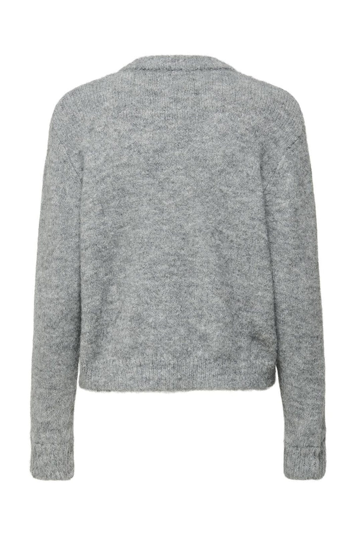 Only - Onlmaggie Life Ls Button Cardigan Cc Knt - 4802268 Light Grey Melange