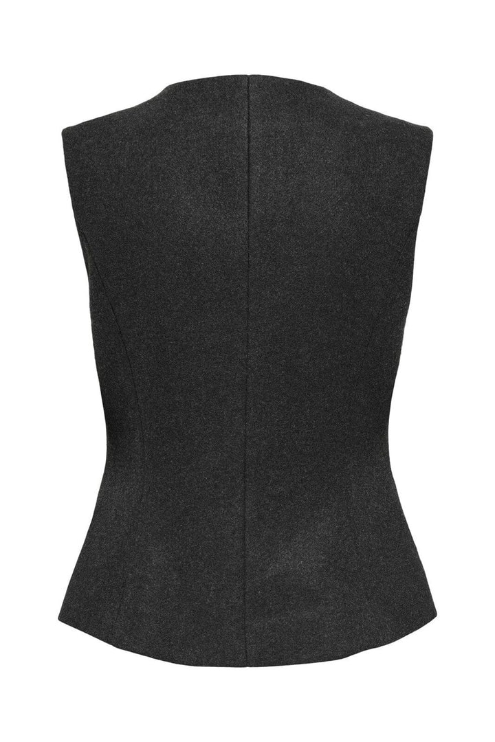 Only - Onlmaika Asym Fit Waistcoat Ox - 4929575 Dark Grey Melange